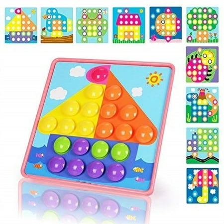 NextX Button Art Preschool Learning Toys Color Matching Puzzle Games Best Gift for Girls