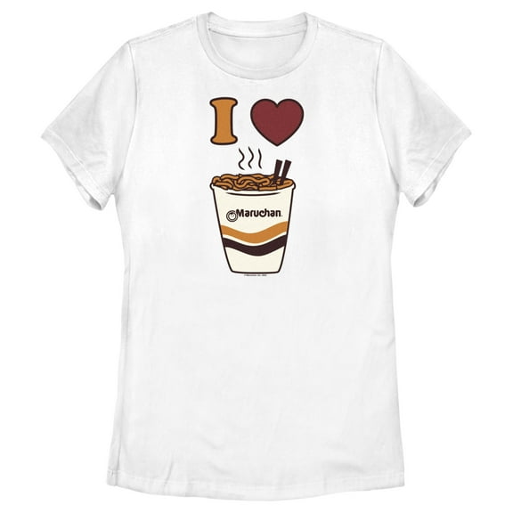 Women's Maruchan I Heart Cup of Noodles Graphic Tee White X Large