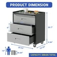 thumbnail image 2 of DKYNDSYN 3-Drawer Rolling Tool Cabinet with 360° Casters, Metal Garage Storage Cart with Handles, 29.5x16.5x34.6 inches, 500 lbs Capacity, Assembly Required, Black/Gray, 2 of 7
