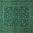 thumbnail image 1 of Ahgly Company Machine Washable Indoor Square Persian Turquoise Blue Traditional Area Rugs, 6' Square, 1 of 4