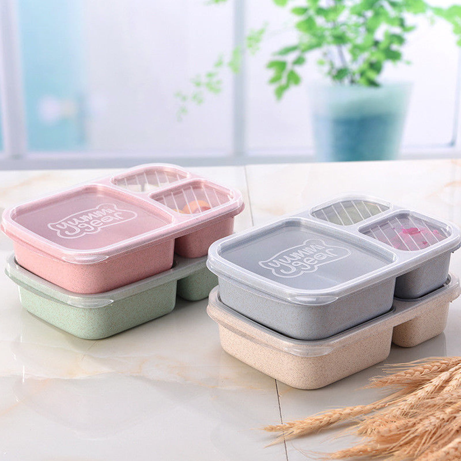 1pc Microwaveable Bento Lunch Box, High Capacity Reusable 3 Compartments  Food Containers, Leakproof & Food-Safe Food Container Storage Box Outdoor