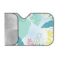 thumbnail image 2 of YFYANG Front Windshield Sun Shade, Green Watercolor Leaves Foldable Car Visor for Cars, Trucks, SUVs, Small, 2 of 9