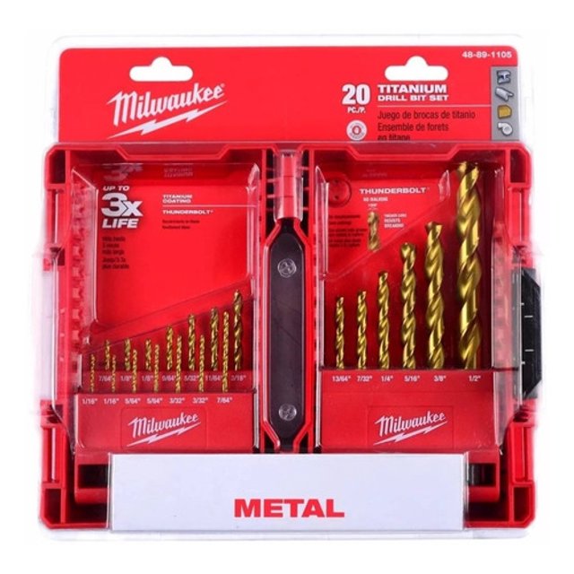 Kit De Brocas Titanio 20 Piezas Milwaukee 48891105 Milwaukee 48891105