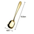 thumbnail image 2 of Stainless Steel Square Spoons, Rice Spoons, Soup Spoons, Mirror Polish, Set of 3 (gold utensils)s, 2 of 5