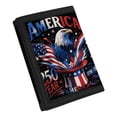 thumbnail image 2 of FUIALDOLG Bald Eagle Patriotic Print Children's Wallet, Polyester Trifold Pouch for School, Thin Portable Trifold Card Wallet, 2 of 7