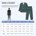 thumbnail image 4 of Salouo Mandala Print Button-Front Long Sleeve Pajama Set for Men, Soft 2Pjs Men's Long Sleeve Sleepwear-Small, 4 of 7