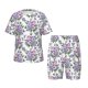 thumbnail image 1 of Fotbe Violets Flowers Pijama Estampada de 2 Piezas para Niños – Ropa de Dormir de Manga Corta Cómoda para Niños y Niñas, Camiseta y Shorts de Algodón-Large, 1 of 6
