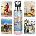 thumbnail image 7 of Yayeee 20oz Insulated Water Bottle Double Wall Stainless Steel with Flip Straw Lid, Green Window Sea, 7 of 7