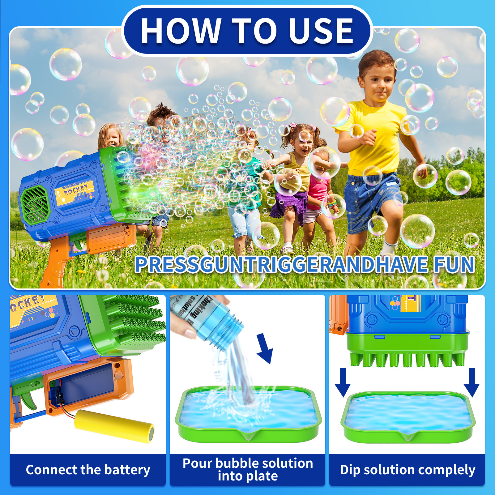 Bubble Machine Kids Toys, Green Bubble Maker with Colorful Lights and Thousands Bubbles, Outdoor Toy Birthday Party Favors Gifts for Boys Girls Age 3 4 5 6 7 8 9 10 11 12 Years Old