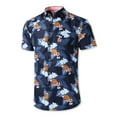 thumbnail image 2 of Hat and Beyond Men's Tropical Hawaiian Flora Print Button Up Shirt, 2 of 4
