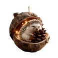 thumbnail image 1 of Adornos de bellotas del bosque acogedor. Decoración colgante de animales en acrílico 2D para árbol de Navidad. Decoración para fiestas con temática del bosque y para el hogar., 1 of 7