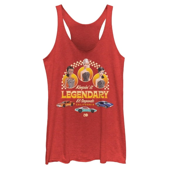 Womens Mattel Hot Wheels and Barbie Keeping It Legendary Racerback Tank