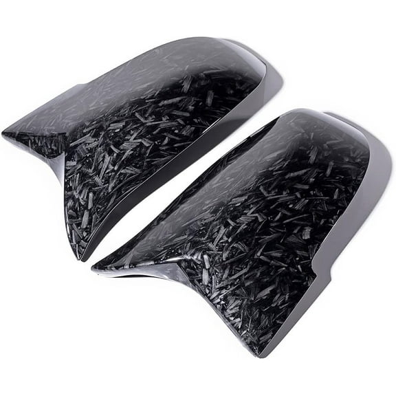 Astra Depot 1 Pair Forged Carbon Fiber Marble Pattern Car Side Door Mirror Cover Caps for BMW F20 F21 F22 F30 F31 F32 F33 F36 E84 Auto Exterior Accessories