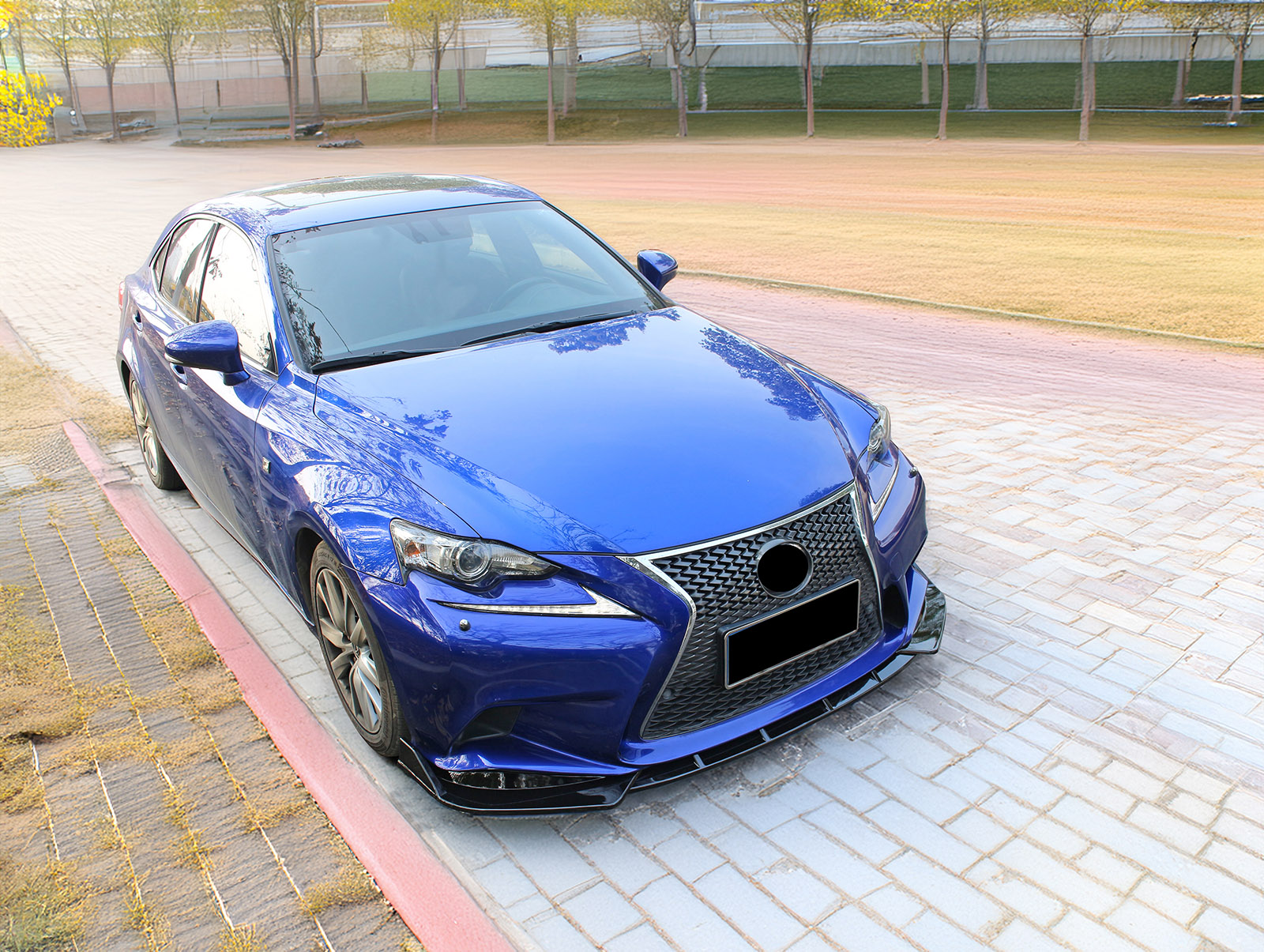 Ikon Motorsports Compatible with 14-16 Lexus IS F Sport IKON Style 3PCS Front Bumper Lip BodyKit Matte Black