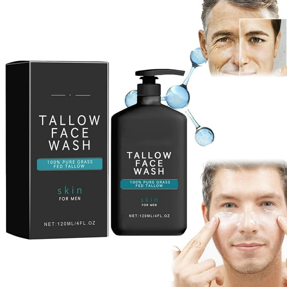 Wrinkle Defense Tallow Balm, Skin Care for Men, Tallow Face Moisturizer, Natural Tallow Face Moisturizer, Beef Tallow Balm, Anti-Wrinkle Night Serum Anti Aging (Face Wash)