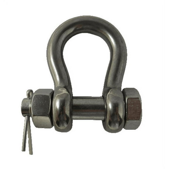 Stainless Steel (316) Anchor Shackle 1/2" (13mm) Oversized Bolt Pin Forged US Type Marine Grade