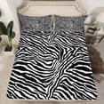 thumbnail image 2 of Homewish Teenagers Zebra Print Twin Sheet Sets 3pcs,Retro Vintage Aesthetic Twin Fitted Sheet Microfiber,Abstract Geometric Stripes Breathable Flat Sheet,Luxury Bedroom Decor, 2 of 7