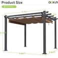 thumbnail image 6 of Aoxun 10' x 10' Beige Aluminum Pergola, Retractable Sun-Proof Canopy, 6 of 7