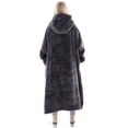 thumbnail image 2 of Waitu Manta portátil Sudadera Regalos para mujeres y hombres Manta gigante cálida y acogedora Sudadera con capucha Manta de franela gruesa con mangas y bolsillo gigante - Gris oscuro, 2 of 6