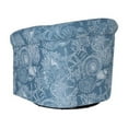 thumbnail image 5 of Linon Rhea Fully Upholstered Coastal Swivel Club Chair in Blue Seashell Pattern, 5 of 9