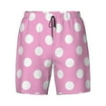 thumbnail image 4 of Lsque Mens Swim Trunks Pink And White Polka Dot Pattern - Bathing Suit Compression Liner - Beach Swim Shorts Swimwear - (S-3XL) - Stretch Quick Dry -Medium, 4 of 9