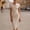 Beige, variant on NTACZA Womens Dresses Wedding Guest Dresses Formal Cowl Neck Bodycon Midi Ruched Waist Beige L