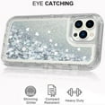 thumbnail image 6 of TASHHAR iPhone 14 Plus Case with Privacy Screen Protector 3 in 1 Anti Scratch Clear Bling Glitter Shockproof Durable Moving Shiny Quicksand Liquid Case for iPhone 14 Plus 6.7 inch 2022 Phone Silver, 6 of 9