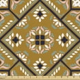 thumbnail image 1 of Abstract Sofa Upholstery Fabric by the Yard, Traditional Mosaic Tile Pattern Illustration of Floral Ornaments, Decorative Fabric for DIY and Home Accents, Pale Coffee and Multicolor by Ambesonne, 1 of 5