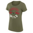 thumbnail image 2 of Women's G-III 4Her by Carl Banks Green Minnesota Wild Super-Slim Fit Lightweight City Graphic Sport Crewneck T-Shirt, 2 of 3