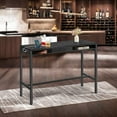 thumbnail image 3 of LEDREM 47.2" Power Bar Table with USB Charging Station, Removable Storage Drawer & Adjustable Feet, Multi-Functional for Kitchen/Office, Ebony Black, 3 of 6