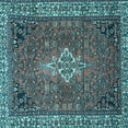 thumbnail image 1 of Ahgly Company Indoor Square Persian Light Blue Traditional Area Rugs, 5' Square, 1 of 4