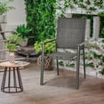 thumbnail image 3 of Gymax 10PCS Stackable Patio Dining Chair Aluminum Armchair w/ Cotton Padded Seat, 3 of 7