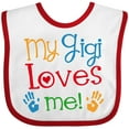 thumbnail image 3 of Inktastic My Gigi Loves Me Grandchild Boys or Girls Baby Bib, 3 of 4