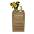 thumbnail image 2 of GZXS C-Shaped Acacia Wood Side Table, Slatted Outdoor End Table for Patio, Backyard, or Balcony, Modern Multipurpose C Table, Brown, 2 of 10