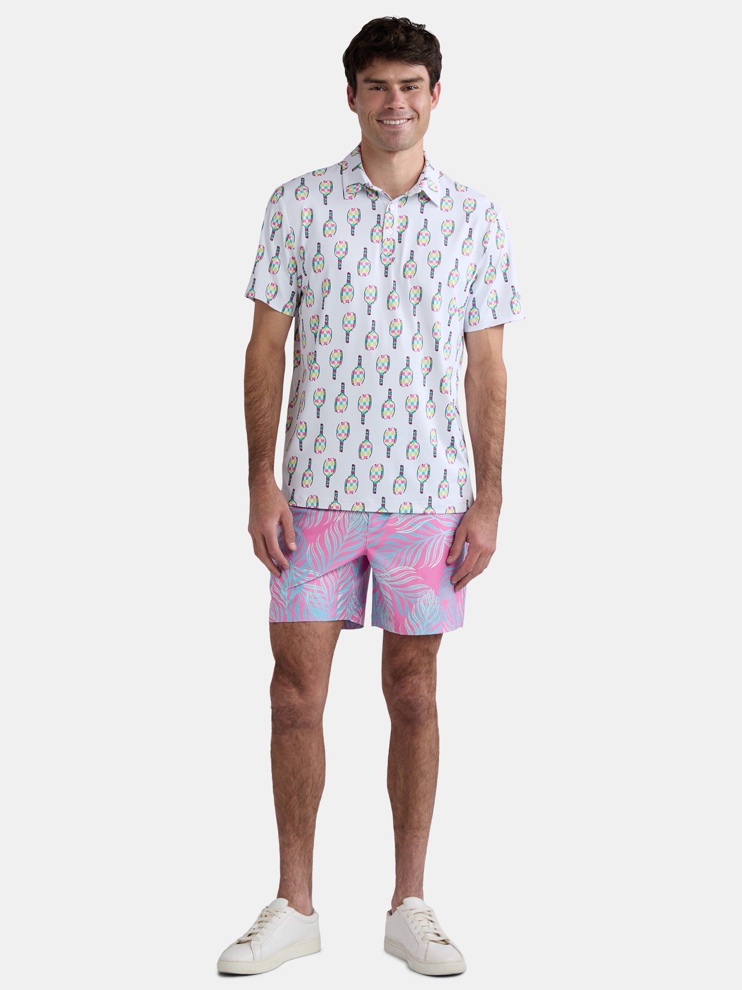 Birdie Bound Men's & Big Men's Novelty Print Golf Polo, Sizes S-5XL