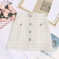 thumbnail image 5 of Dpytoraw Women Skirt High Waist A Line Woven Mock Button Front Mini Skirt Women’s Button Down Denim Skirt White, 5 of 5