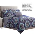 thumbnail image 2 of The Urban Port BM222765 Split Reversible Printed Complete Bed Set, Blue - Twin Size - 6 Piece, 2 of 2