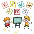 thumbnail image 1 of Juego de pegatinas de dibujos animados con letras inglesas de PVC, 26 piezas, impermeables, 1 of 2
