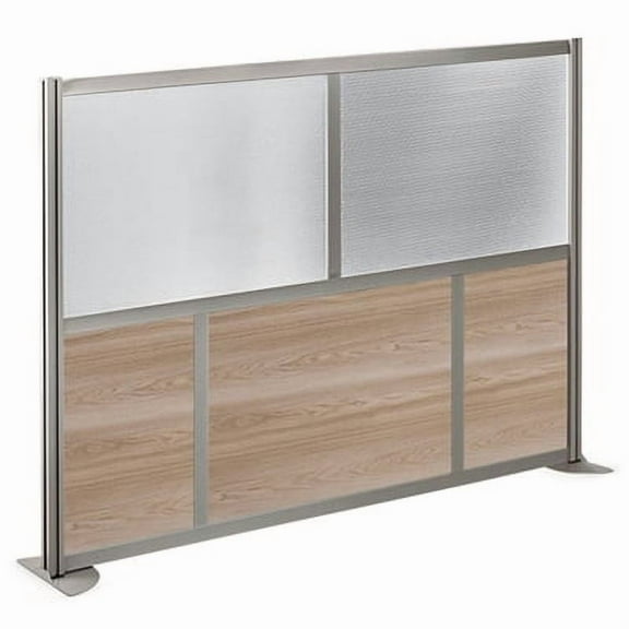 Office Partition, Cubicle Wall Divider, Modern Room Separator, Free Standing Privacy Panel, 52"H x 60"W, Indoor, Warm Ash
