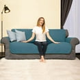 thumbnail image 3 of Subrtex 1-Piece Reversible Sofa Cover Quilted Slipcover (Loveseat, Blue), 3 of 8
