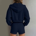 thumbnail image 7 of Tnhcen Women's Cropped Zip Up Hoodie Long Sleeve Sweatshirt Solid Color Casual Loose Fit Jacket with Drawstring Hood Active Wear Yoga Top Streetwear Basic Essentials S-2XL Autumn Winter, 7 of 7