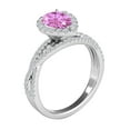 thumbnail image 2 of Mauli Jewels Rings for Women 2.34 Carat Diamond and Pear Shaped Pink Shared-prong 10K White Gold, 2 of 6