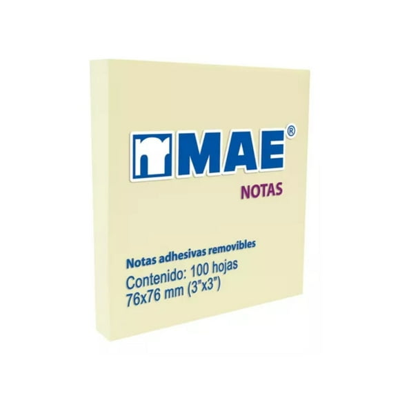 12 Piezas Notas Adhesivas Mae 100h Removible Amarillo Pastel, Escolar, Oficina, Escritorio, Notas