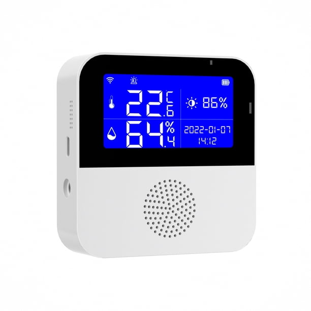 Wi-Fi Temperatura Humedad Medidor Interior Higrómetro Sensor de temperatura Alarma Tuya APP Control Meterk higrotermógrafo