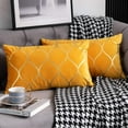 thumbnail image 2 of 12x20 Inch Gold Velvet Throw Pillow Covers: 2 Pack Rectangular Decorative, 2 of 8