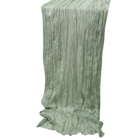 Bohemian Pleated Wedding Table Runner 90x300cm Crinkle Fabric Table Cover for Reception Dining Banquet Party Decor