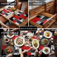 thumbnail image 3 of Red Black Grey Placemats for Dinning Table Set of 4, Abstract Modern Irregular Geometric Burlap Kitchen Place Mats Waterproof Cloth Table Mats, Indoor Outdoor Placemats Easy Clean Dinner Decor, 3 of 8