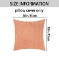 thumbnail image 5 of Unique Bargains Corduroy Soft Square Cushion Covers Modern Throw Pillow Covers (2 Count) Light Orange 18"x18", 5 of 6