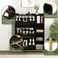 thumbnail image 5 of Slim Shoe Cabinet with 3 Flip Drawers and Open Shelves, Modern Entryway Shoe Storage Organizer for Heels, Boots and Slippers, Freestanding Narrow Hidden Shoe Rack for Small Spaces, Black Wood Finish, 5 of 9