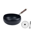 thumbnail image 4 of Wok pan chino wok con mango cómodo, sin recubrimiento, deja de salteado antiadherente de cocina general para cocina para cocina para el hogar cubierta de madera, 4 of 8